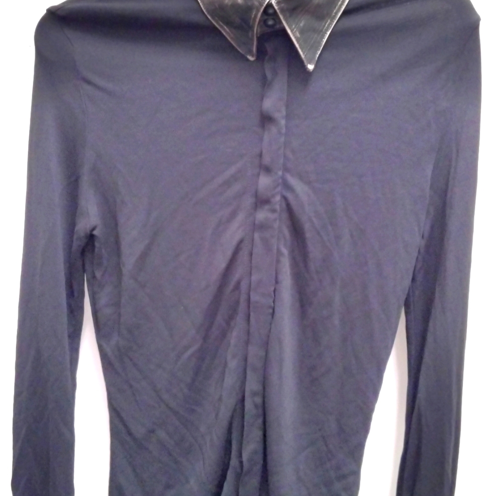 Jean Paul Gautier black women blouse shirt zip on made in Italy